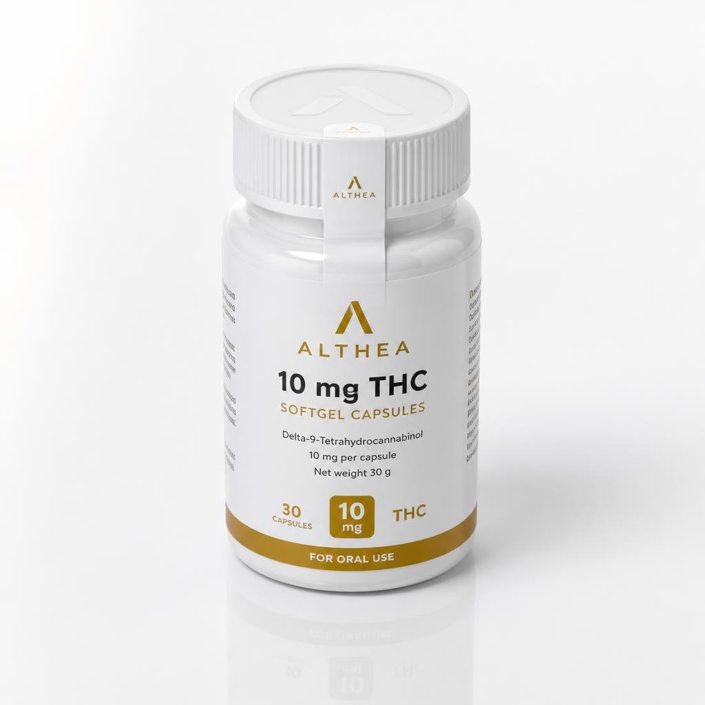 Althea 10mg THC softgel capsules Althea 10mg THC softgel capsules