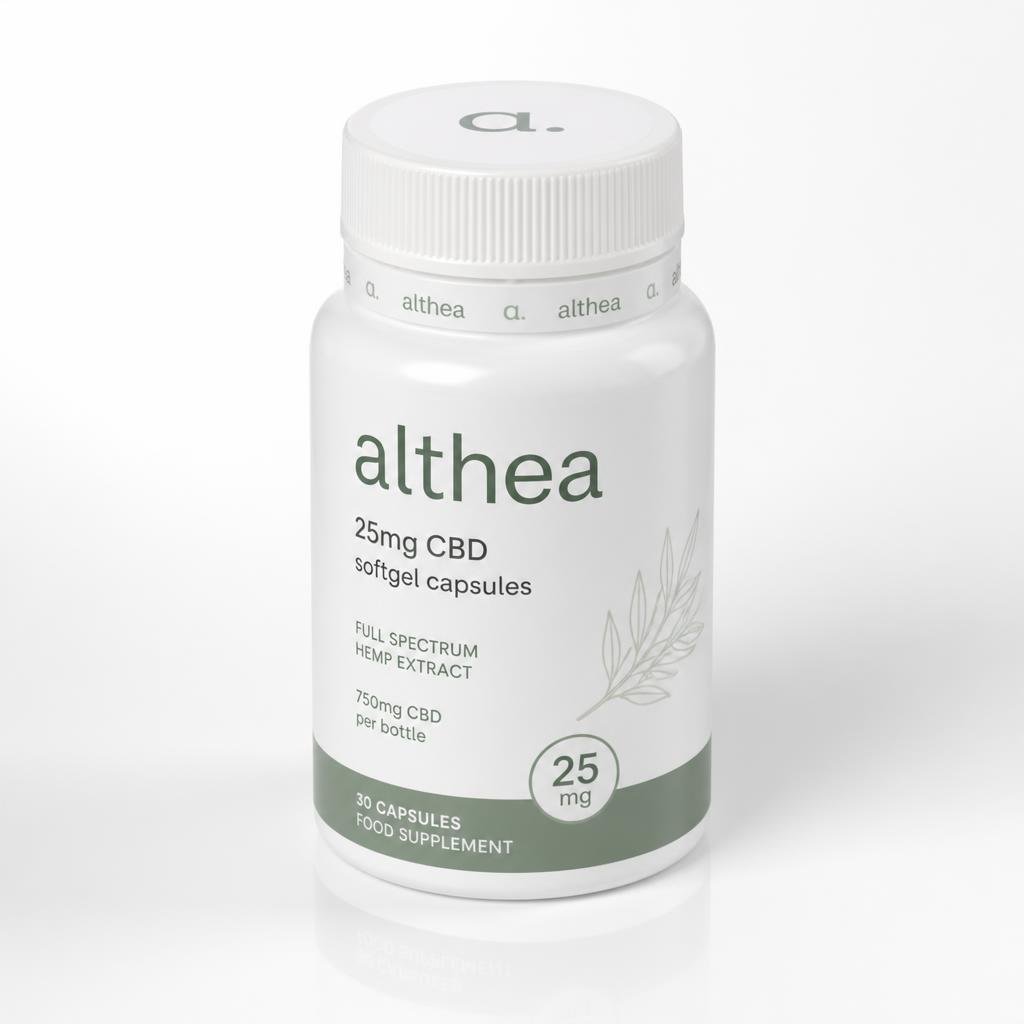 Althea 25mg CBD softgel capsules